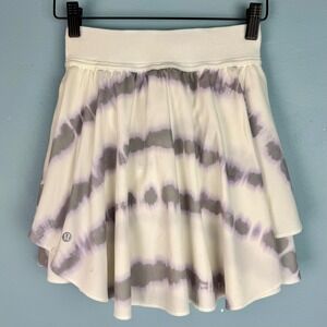 Lululemon Women's Size 2 Transverse White Court Rival High Rise Skirt Skort